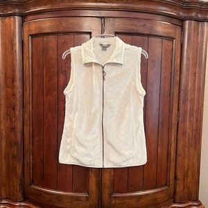 Natural Reflections Vest.  Cream color zip front , 2 pockets.
